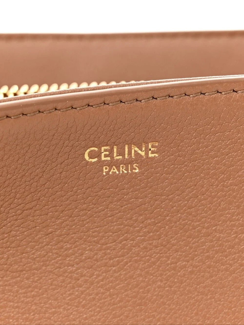 New!!! Celine Supple Calfskin Medium Nino Bronze Authenticated BROWN Tan - Picture 9 of 16